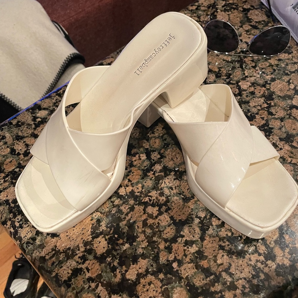 Jeffrey Campbell White Sandals Minimalist Comfort